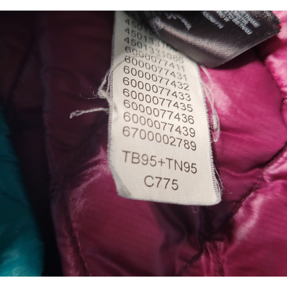 The North Face Jacket Small Blue Turquoise Thermoball Zip Quilted Insulated C775 - Picture 10 of 11